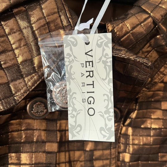 NWT Vertigo Paris Amelia Metallic Coat in Bronze - Picture 8 of 11